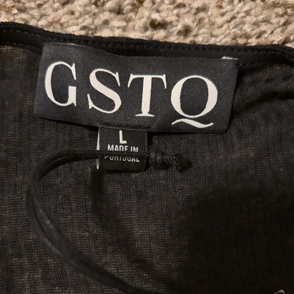 GSTQ Black Ruched Drawstring Tank Top - Picture 2 of 5